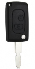 For Peugeot 2 button modified remote key blank wit