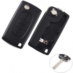 For Peugeot 407 3 button 
flip key blank with trun