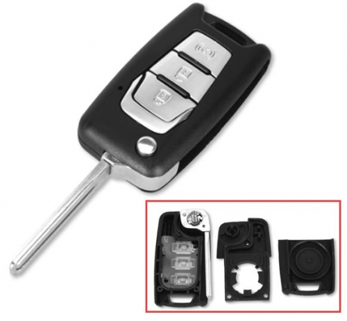 For Ssangyong 3 button flip remote key shell