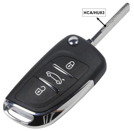 modified For  peugeot replacement key shell with 3 button with HU83 blade