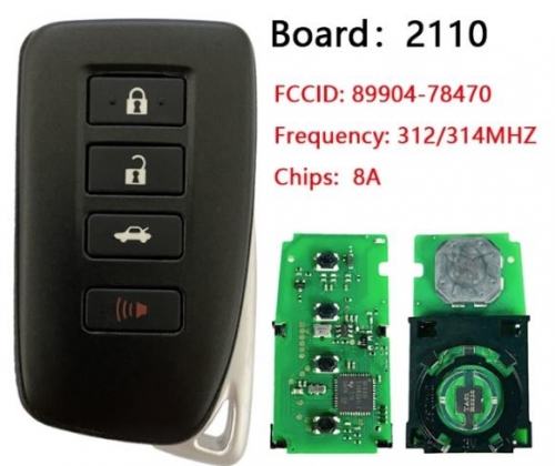 2015-2019 for Lexus 4-Button Smart Key 89904-78470 HYQ14FBA AG BOARD 2110