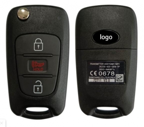Genuine For  Kia Soul 2010+ Flip Remote, 3Buttons, SEKS-AM08FTX PCF7936, 433MHz 95430-2K220 95430-2K331 95430-2K330