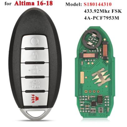 S180144310 Smart Car Key Fob 433MHz 4A PCF7953M for NISSAN Altima Teana Maxima 2016-2018 KR5S180144014 Keyless
