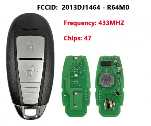 For Suzuki Grand Vitara 2015+ Smart Key, 2Buttons 37172-54P01 37172-54P02 433MHz, R64M0