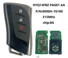 For Lexus UX200 UX250 2020+ Smart Key, 3Buttons 89