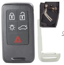 For Volvo 5 button remote key shell with 2 parts b