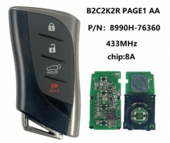 For Lexus UX200 UX250 2019+ Smart Key, 4Buttons 89
