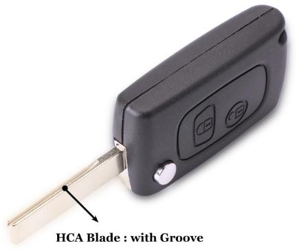 For Peugeot 2 button modified remote key blank with HU83 Blade