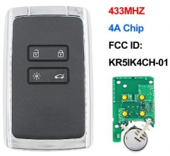 keyless card for Renault Megane4 with 4button PCF7