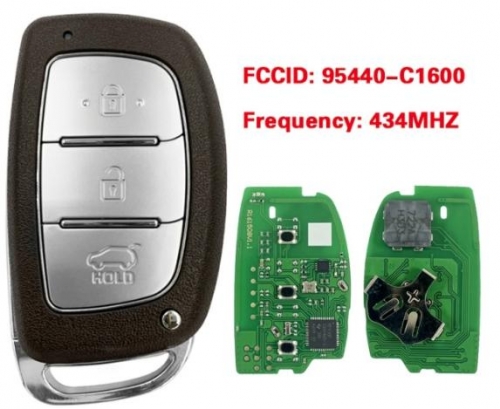 For Hyundai Sonata 2018+ Smart Key, 3Buttons, CCAL14LP0120T2 DST-AES, 433MHz Brown 95440-C1600NNA Keyless Go