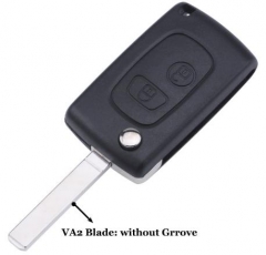 For Peugeot 2 button modified remote key blank wit