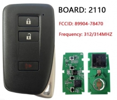 2015-2019 for Lexus 4-Button Smart Key PN 89904-78