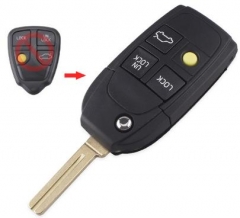For Volvo 3+1 button flip remote 
 key shell