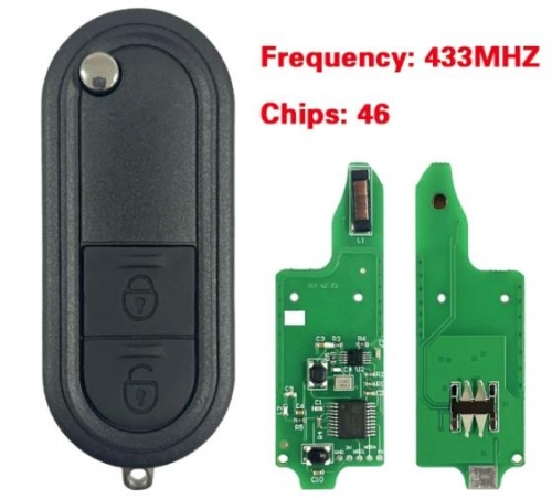 433MHz ID46 chip 2 Button Replacement Flip Folding Remote Key Fob for for MG MG3