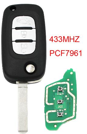 For Renault Fluence Megane 3 Clio 3 Kangoo Master 433MHZ PCF7961 Chip