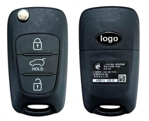 Genuine For Kia Cerato 2010+ Flip Remote, 3Buttons, RKE-4F04 , 433MHz 95430-1M250 NO CHIP