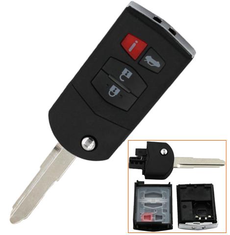 For Mazda 3+1 button  remote key