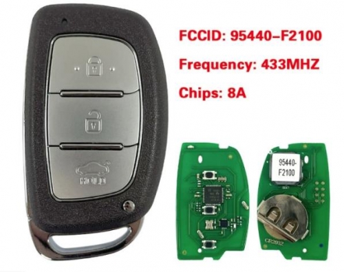 For Hyundai Elantra 2017-2018 Aftermarket Smart Key Remote 3 Buttons 433MHz DST128 Transponder 95440-F2100