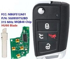 FCCID:NBCFS12A01 keyless smart remote key 315MHZ 5