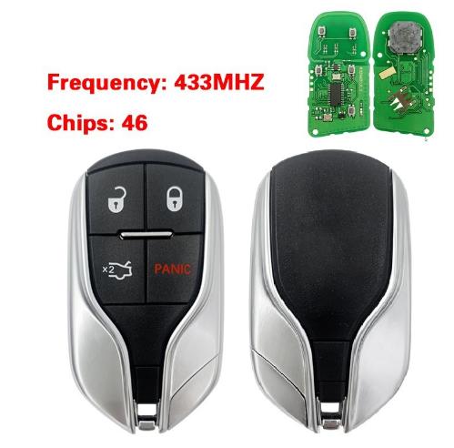 3+1 buttons smart remote car key 433mhz 46 chip for Maserati QuattroporteGhibli Levante
