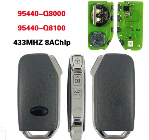 For KIA Forte Smart Keyless Remote Key 3 Button 95440-Q8000 /95440-Q8100 433MHZ 8Achip