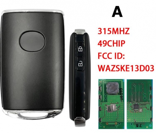 For Mazda 2 buttons remote key 315MHZ 49 chip  FCCID:WAZSKE13D03