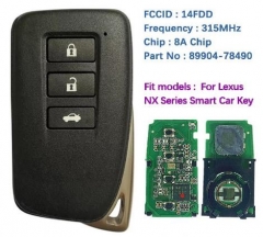 For Lexus NX keyless remote car key with 3 button 