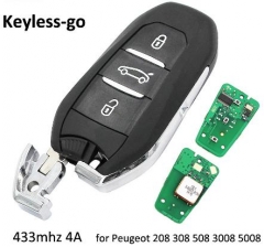 For  Peugeot 3 Buttons 433MHz 4A Chip for Peugeot 
