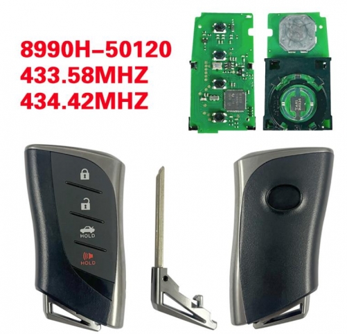 For Lexus LS350 LS500 2018+ Smart Key, 4Buttons 8990H-50120 433.58/434.42, 14FCB P1 AA