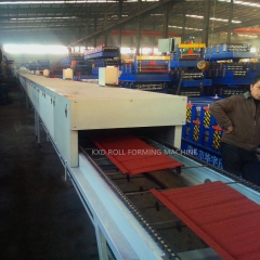 Color Stone sand blasting coated line roofing sheet roll forming machine