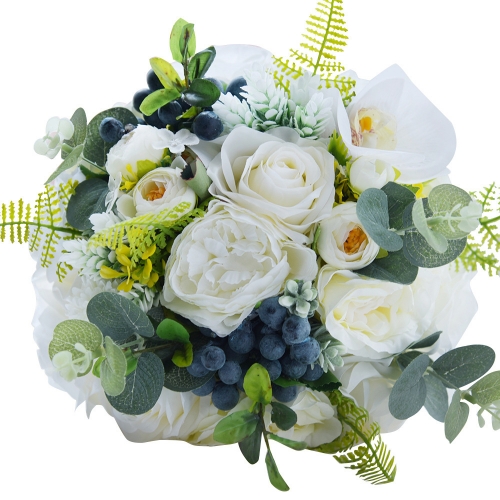White Rose Bridal Bouquet for Spring Garden Wedding