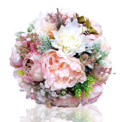 Pink roses Peony Hydrangea Bride Wedding Bouquet