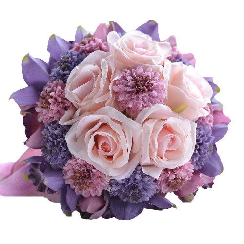 Artificial Rose Lily Wedding Flower Bouquet