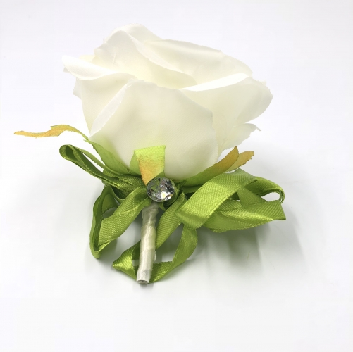 Blooming Rose Boutonniere Brooch Pin for Prom Party