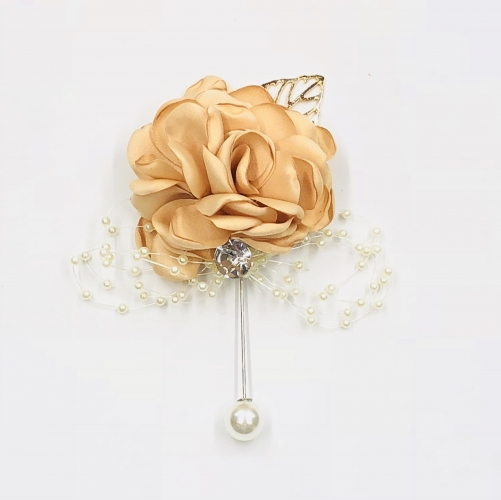 Classic Boutonnière for Prom Party Wedding Rhinestone Pearl