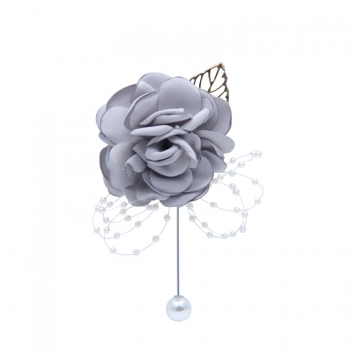 Classic Boutonnière for Prom Party Wedding Rhinestone Pearl