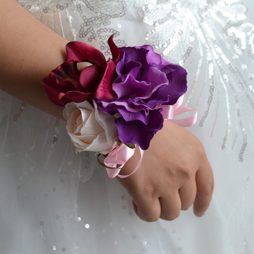 Wrist Corsage Rose Orchid Bracelet Hand Flower
