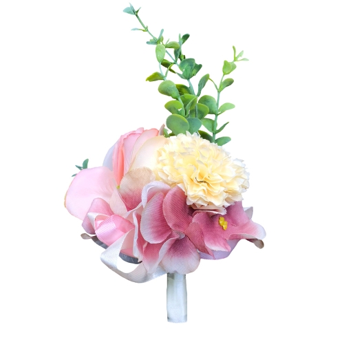 Pink Rose Boutonniere Pin for Prom Wedding Party Lily