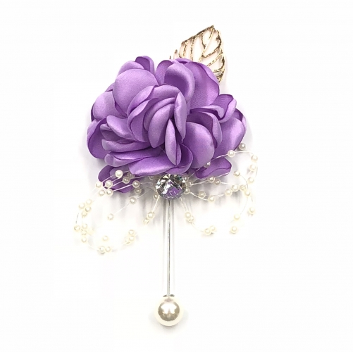 Classic Boutonnière for Prom Party Wedding Rhinestone Pearl