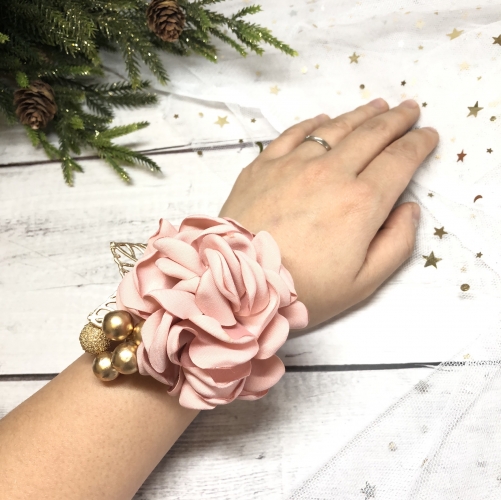 Blush Pink Wrist Corsage for Prom Party Wedding