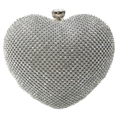 Heart Shaped Evening Bag Silver