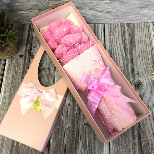11Pcs Carnations Soap Flower Bouquet Gift (Pink)