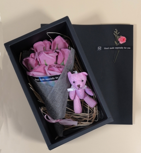 Pink Confession Scented Soap Rose Teddy Bear Gift Box Birthday Mother's Anniversary