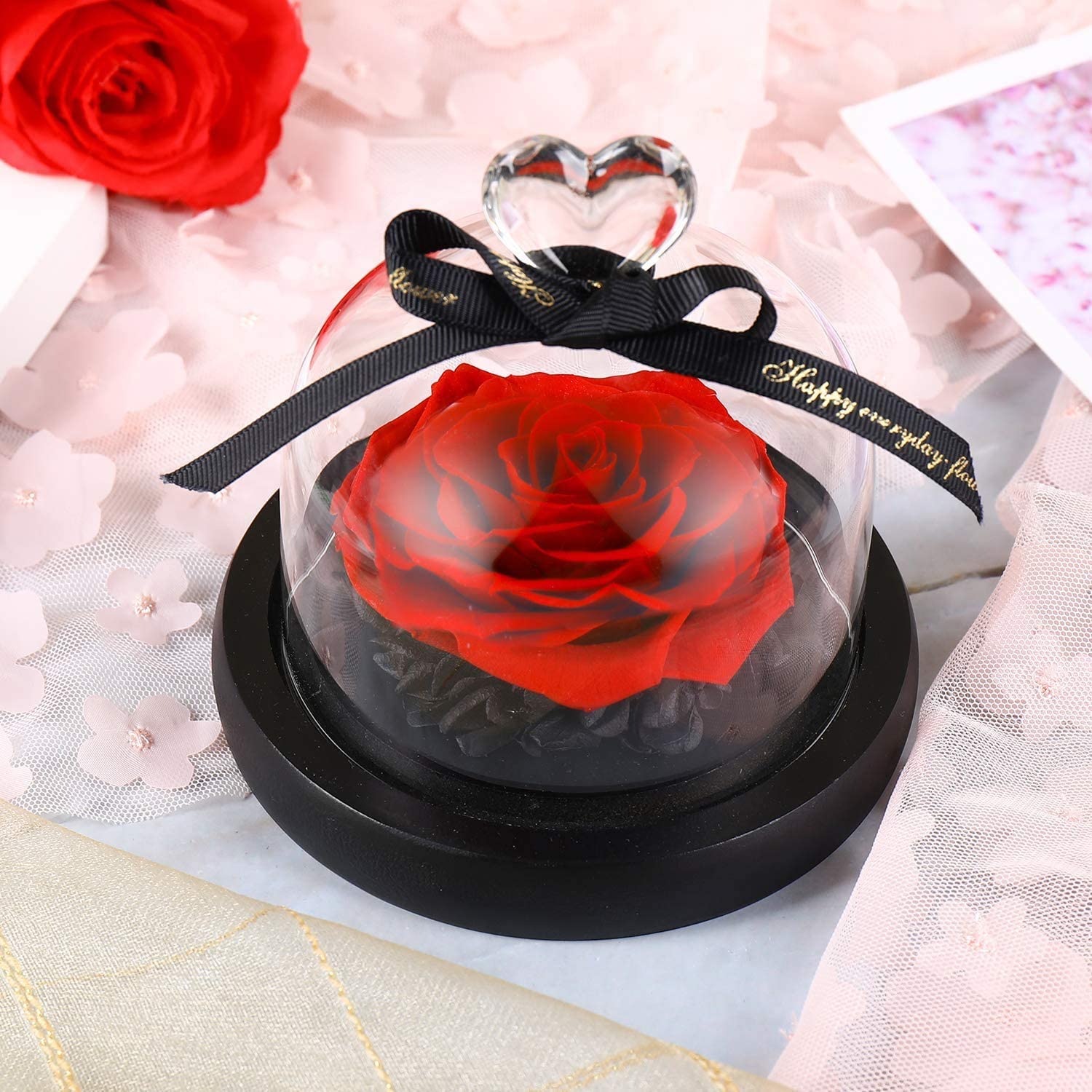 Flower Candle Holder Centerpieces Eternal Flower Handmade Preserved Real  Rose Glass Cover Holder Immortal Flowers Valentines Day Birthday Gifts  Wedding Supplies From Bestcarter, $56.31