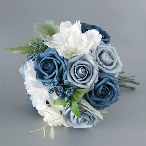 Artificial Flowers DIY Combo Set Fake Silk Roses Box with Stems for Wedding Bouquets Centerpieces Arrangements Table Chair Decor Baby Shower Ca