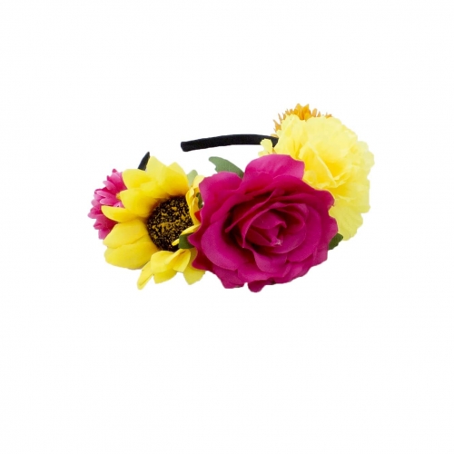Flower Crown Headband Day of the Dead Chrysanthemum Rose Flower Headpiece