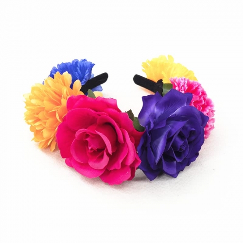 Flower Crown Headband Day of the Dead Chrysanthemum Rose Flower Headpiece