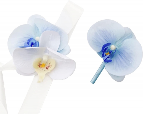 Prom Phalaenopsis Wrist Corsage Hand Flower Wrist Band for Party Wedding