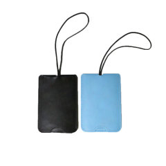 Leather luggage tag Blue