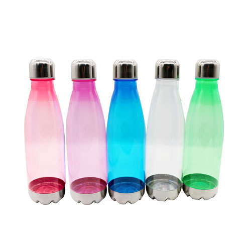 cola shape plastic water bottle with stainless steel lid